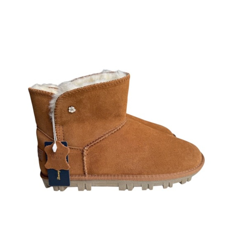NWT Tommy Bahama AFET Suede Faux Fur Lined Ankle Boots Sz 9 Chestnut Brown